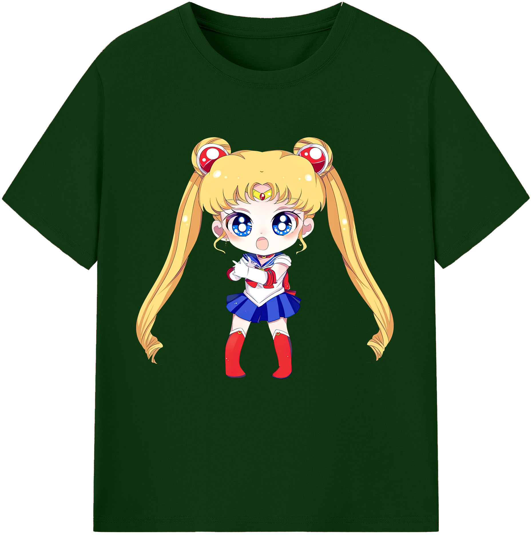 （画像用） 美少女戦士セーラームーン 月野 うさぎ つきの うさぎ Sailor Moon Tsukino Usagi 綿100％半袖Tシャツ（フロントプリント）